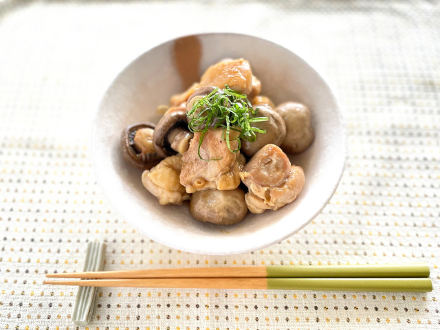 マッシュルームと鶏肉のオイスターソース煮