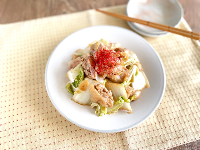 白菜と鶏もものガリバタ炒め