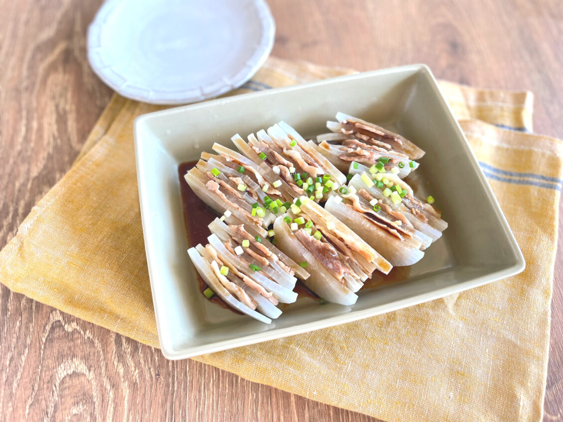 大根と豚バラ肉のレンジ蒸し