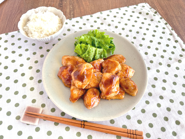 鶏むね肉のさっぱりソース炒め煮