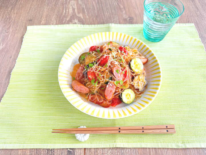 春雨と夏野菜のナポリタン風チャプチェ